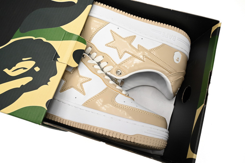 A Bathing Ape Bape Sta Low Brown White Mirror Surface