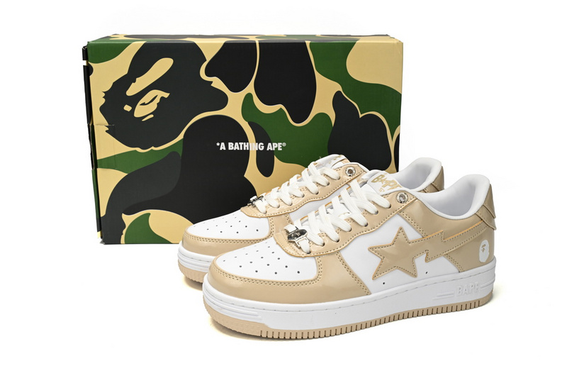 A Bathing Ape Bape Sta Low Brown White Mirror Surface