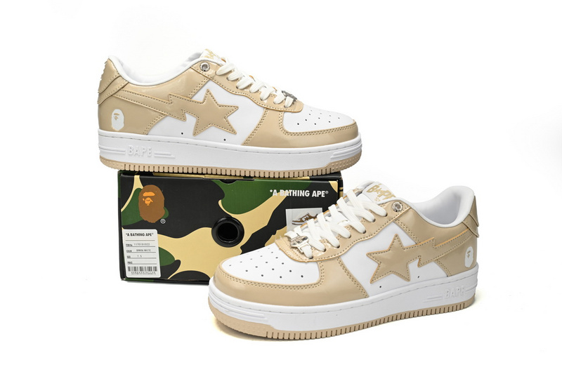 A Bathing Ape Bape Sta Low Brown White Mirror Surface