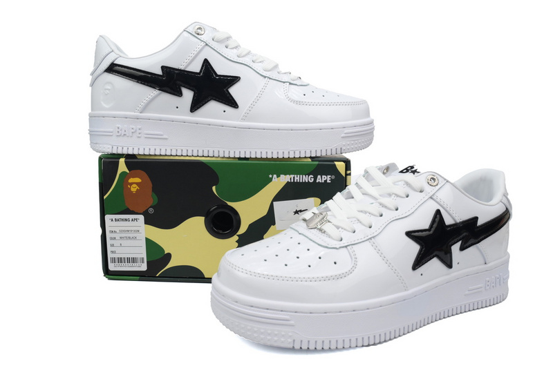 A BATHING APE Bape STA White Mirror Black Hook
