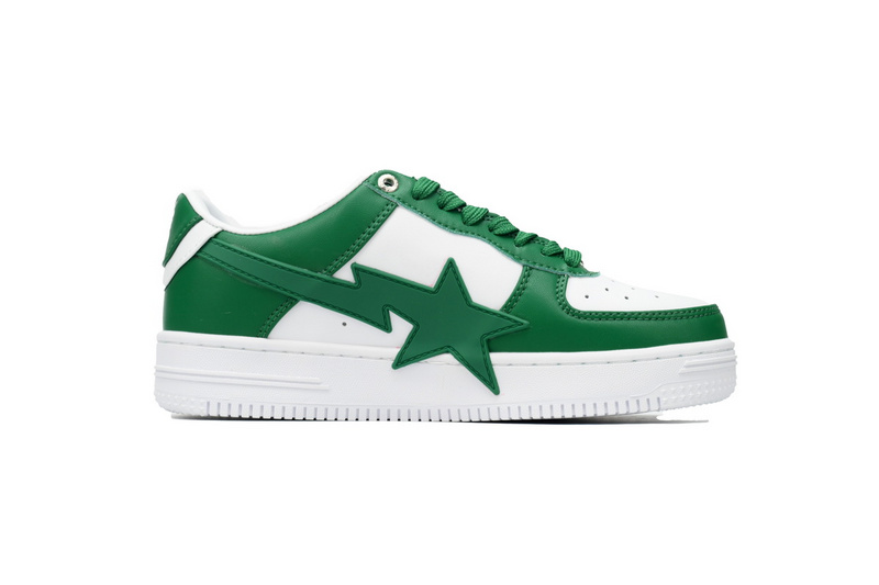 A Bathing Ape Bape Sta Low White Green Star