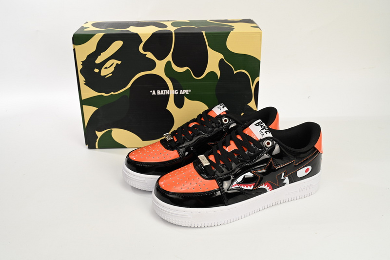 A Bathing Ape Bape Sta Low Orange Shark