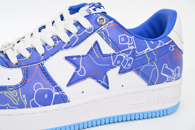 A Bathing Ape Bape Sta Low Black Blue Color Spray Painting