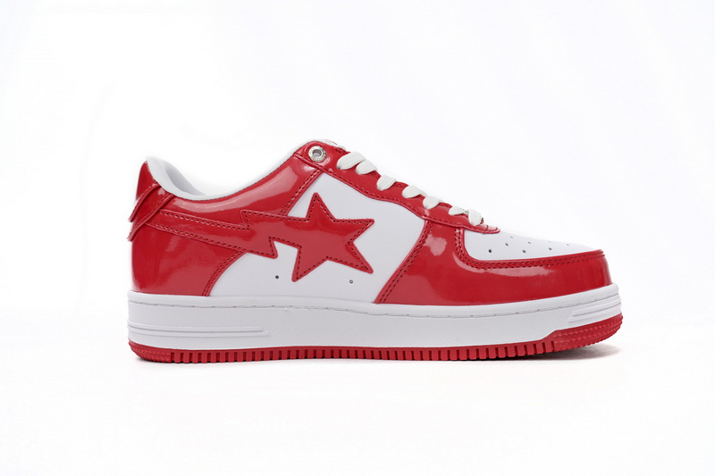 A Bathing Ape Bape Sta Low Red And White Mirror Surface