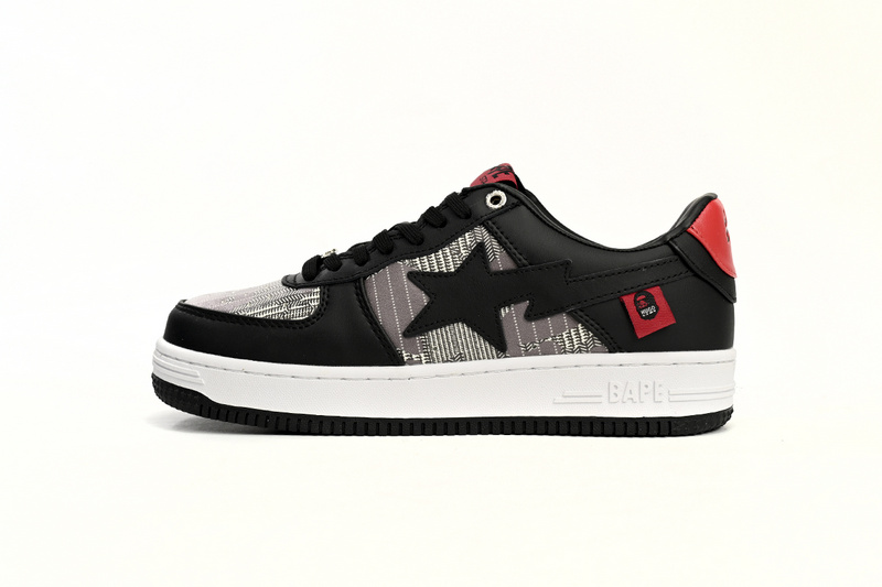 A Bathing Ape Bape Sta Low Black and Red Co Branding