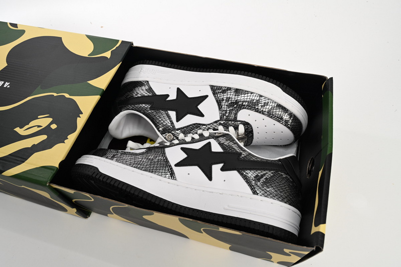 A Bathing Ape Bape Sta Low Black Black Snake Skin