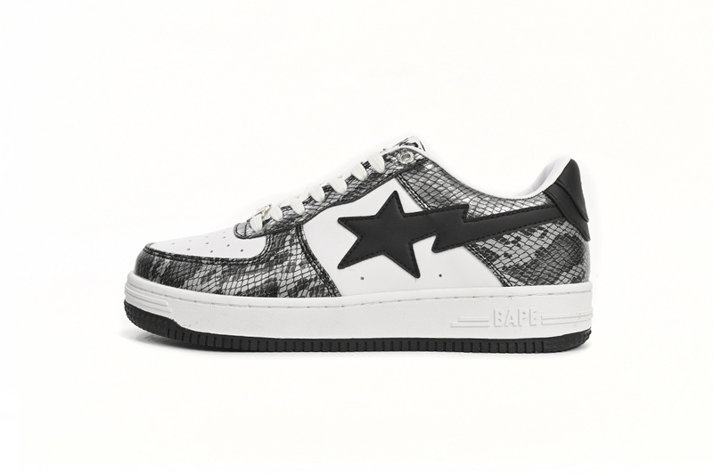 A Bathing Ape Bape Sta Low Black Black Snake Skin