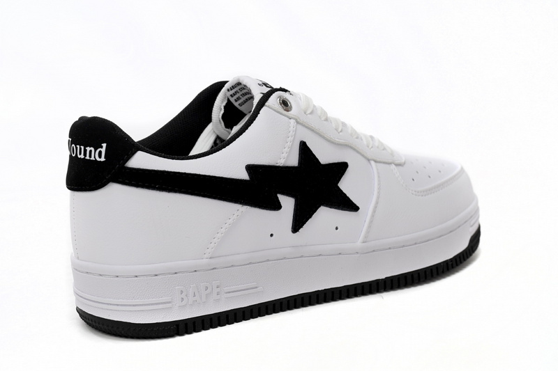 A Bathing Ape Bape Sta Low White And Black Tick
