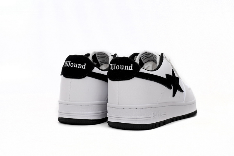 A Bathing Ape Bape Sta Low White And Black Tick