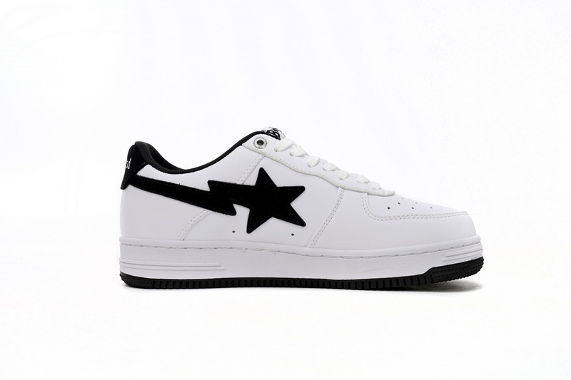 A Bathing Ape Bape Sta Low White And Black Tick
