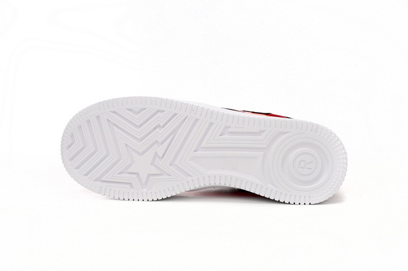 A Bathing Ape Bape Sta Low White Dark Red Mirror Surface