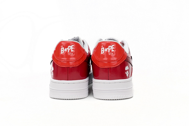 A Bathing Ape Bape Sta Low White Dark Red Mirror Surface