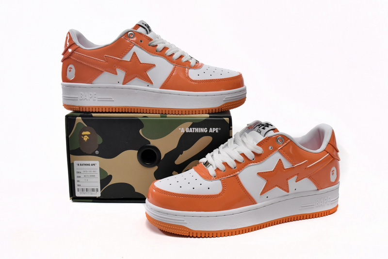 A Bathing Ape Bape Sta Low White Orange