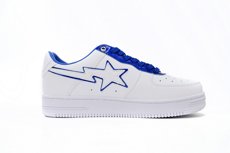 A Bathing Ape Bape Sta Low White and Blue Border