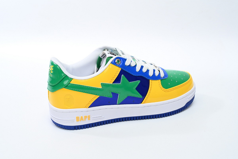 A Bathing Ape Bape Sta Low Black Yellow Green Orchid