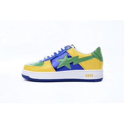 A Bathing Ape Bape Sta Low Black Yellow Green Orchid 01
