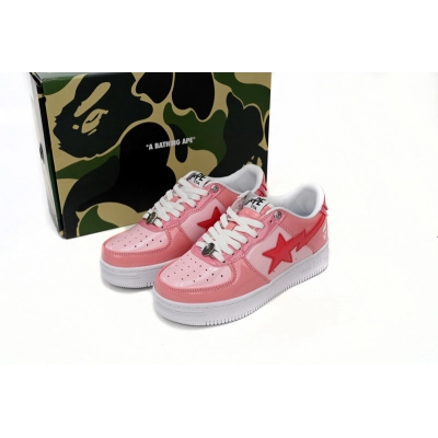A Bathing Ape Bape Sta Low Pink Paint Leather 02