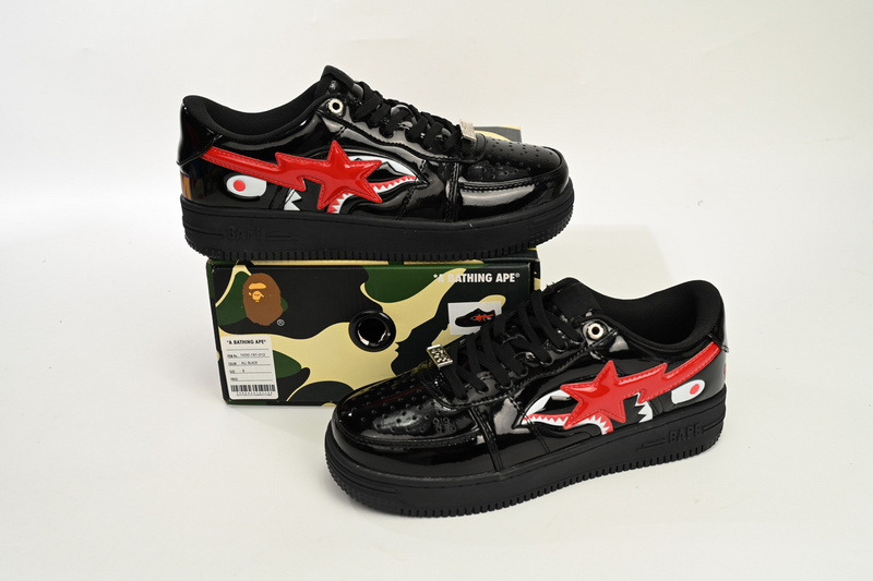 A Bathing Ape Bape Sta Low Black Shark