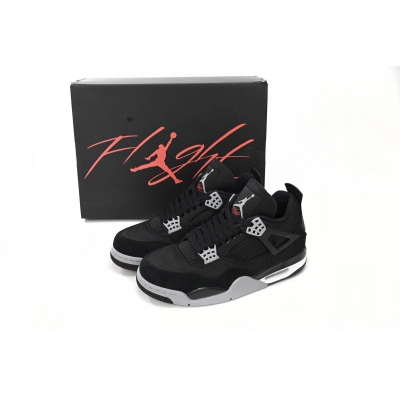 Q4 Air Jordan 4 Retro Black Canvas 02