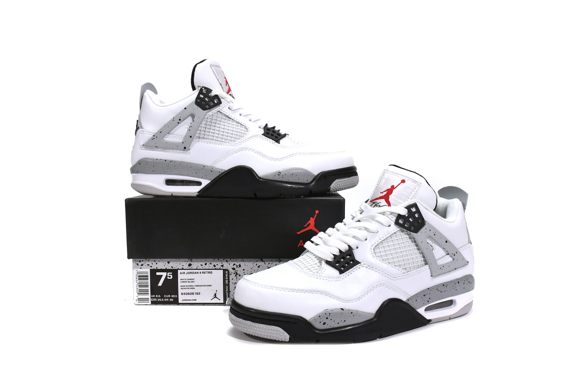 A1 Air Jordan 4 Retro White Cement