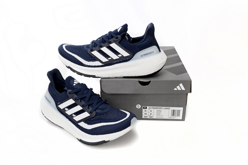 Adidas Ultra Boost 2023 LIGHT Black And White Blue and white bars