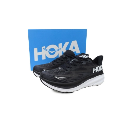 HOKA Clifton 9 2E Wide 'Black White' 02