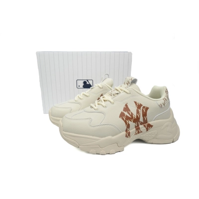 Giày MLB Chunky Liner Basic New York Yankees Sneaker Beige Brown 02