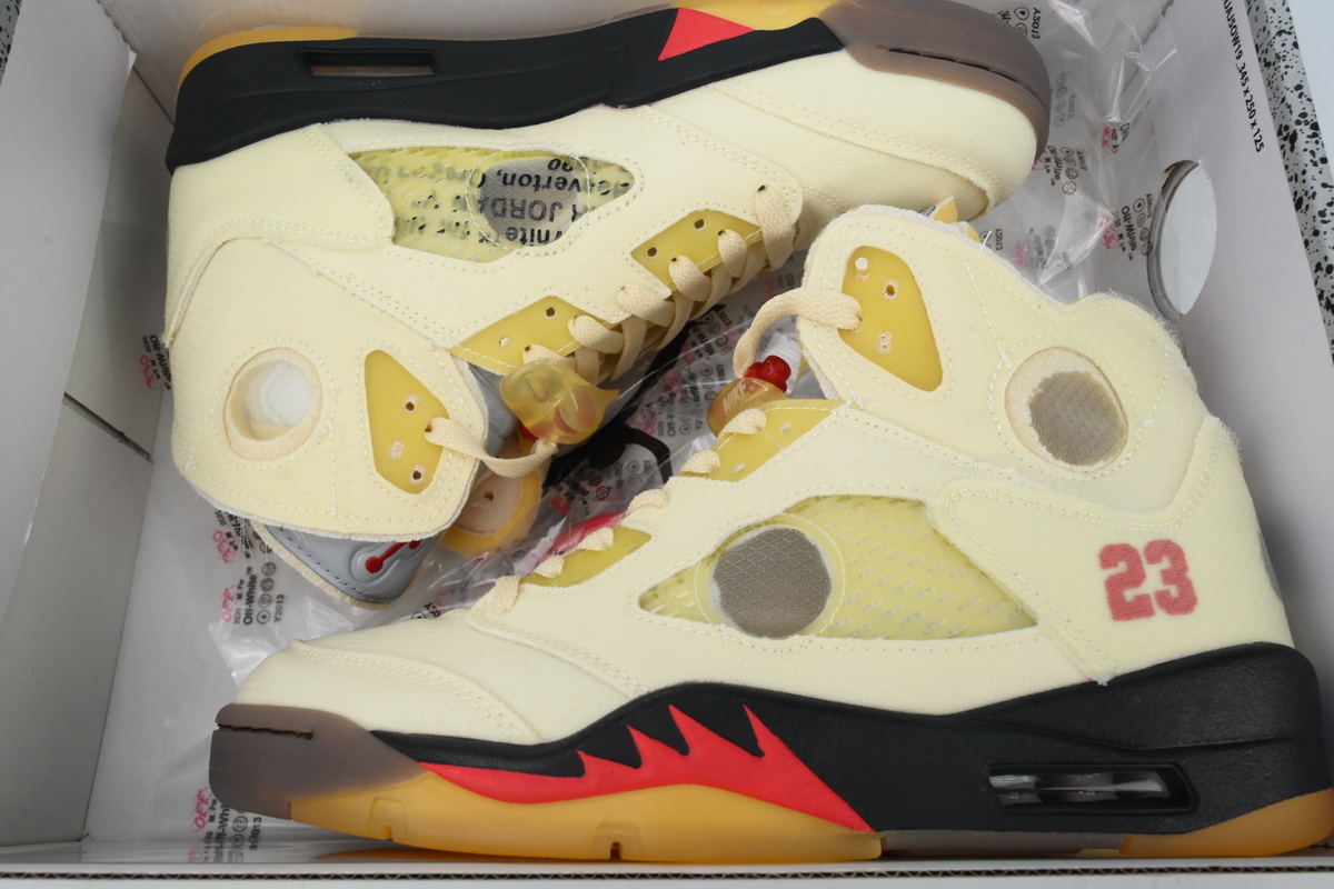 JN OFF-WHITE x Air Jordan 5 “Sail”