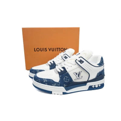 LOUIS VUITTON Trainer White Blue 02