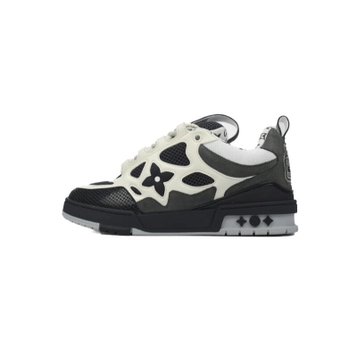 Louis Vuitton Leather lace up Fashionable Board Shoes Black Gray 01