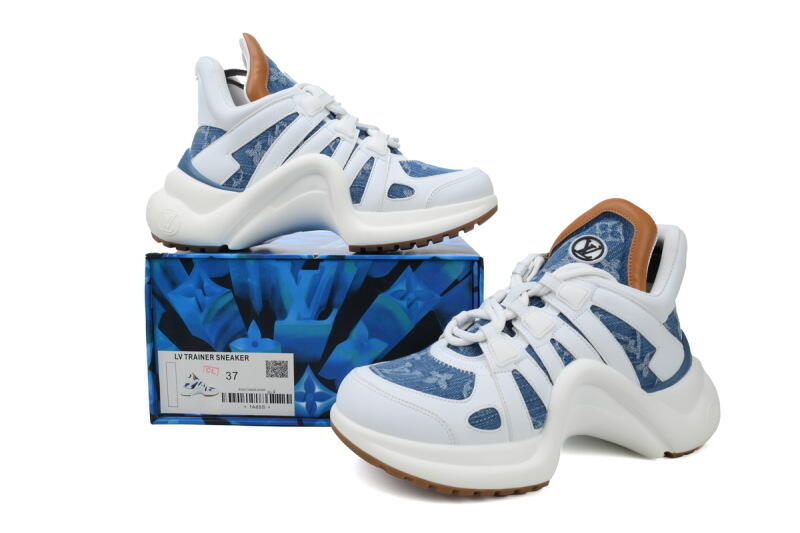 Louis Vuitton Archlight Sneakers White Blue Denim