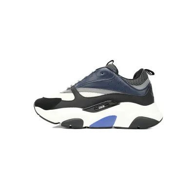 Dior White, Blue, & Black 'B22' Sneakers White Blue 01