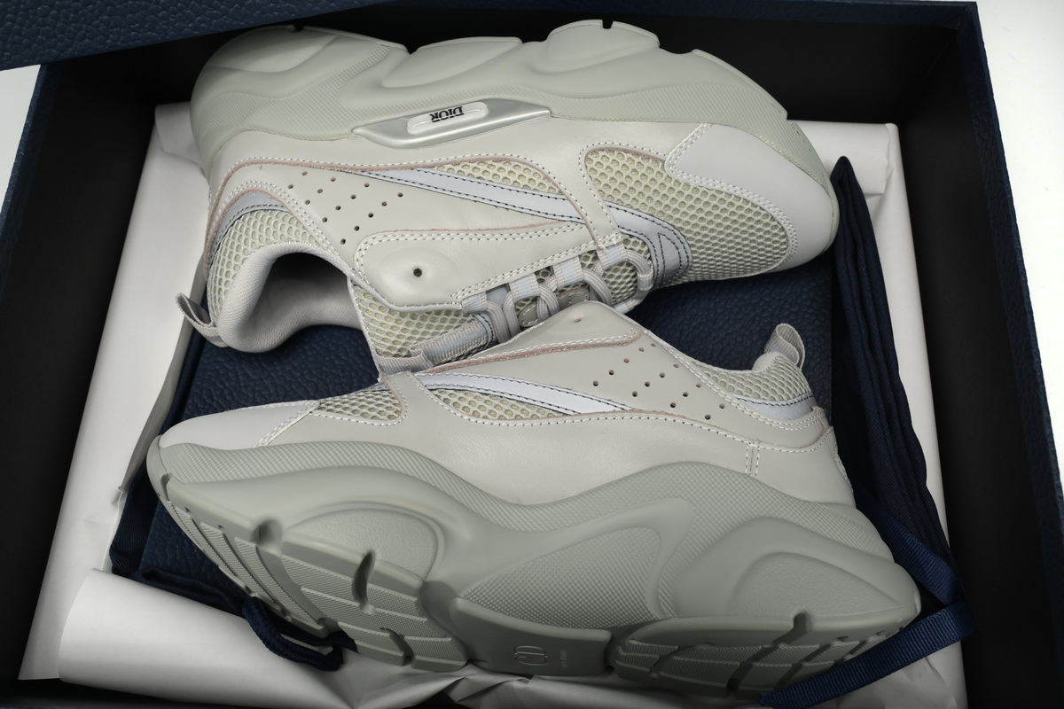 Dior White, Blue, & Black 'B22' Sneakers Lime