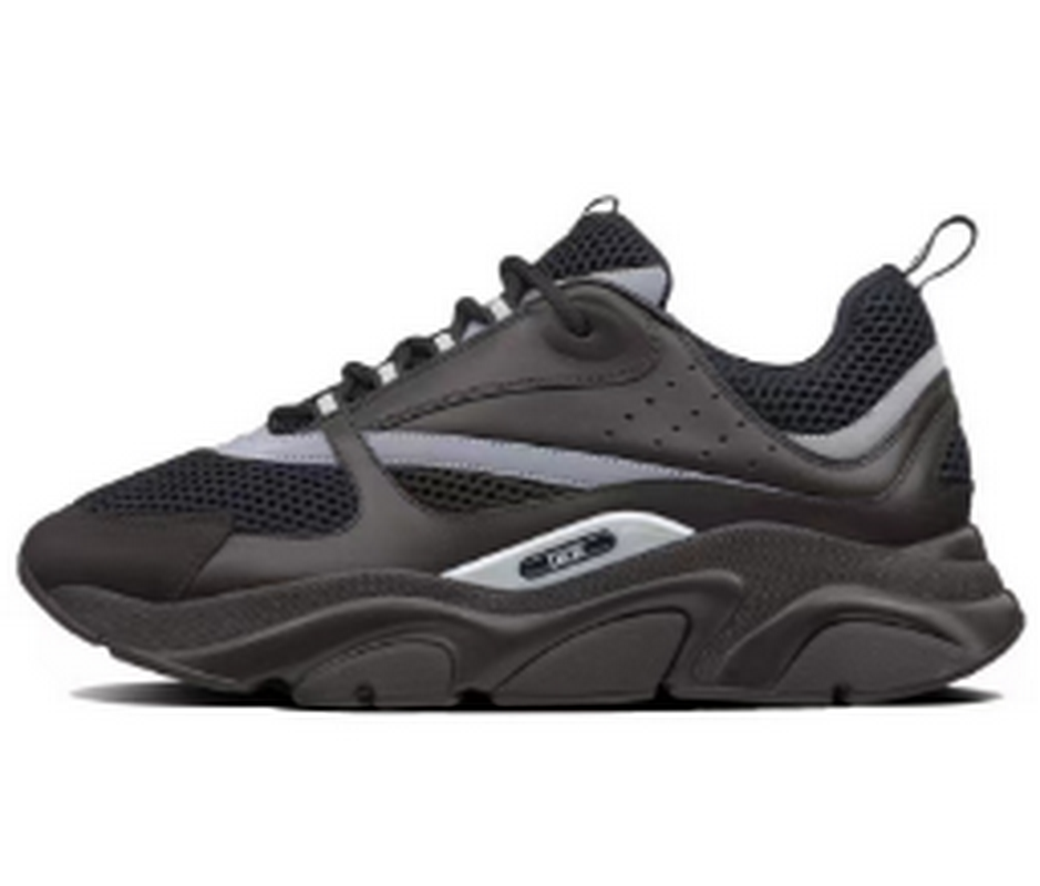Dior White, Blue, & Black 'B22' Sneakers Black