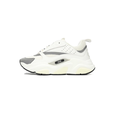 Dior White, Blue, & Black 'B22' Sneakers Rice White Gray 01