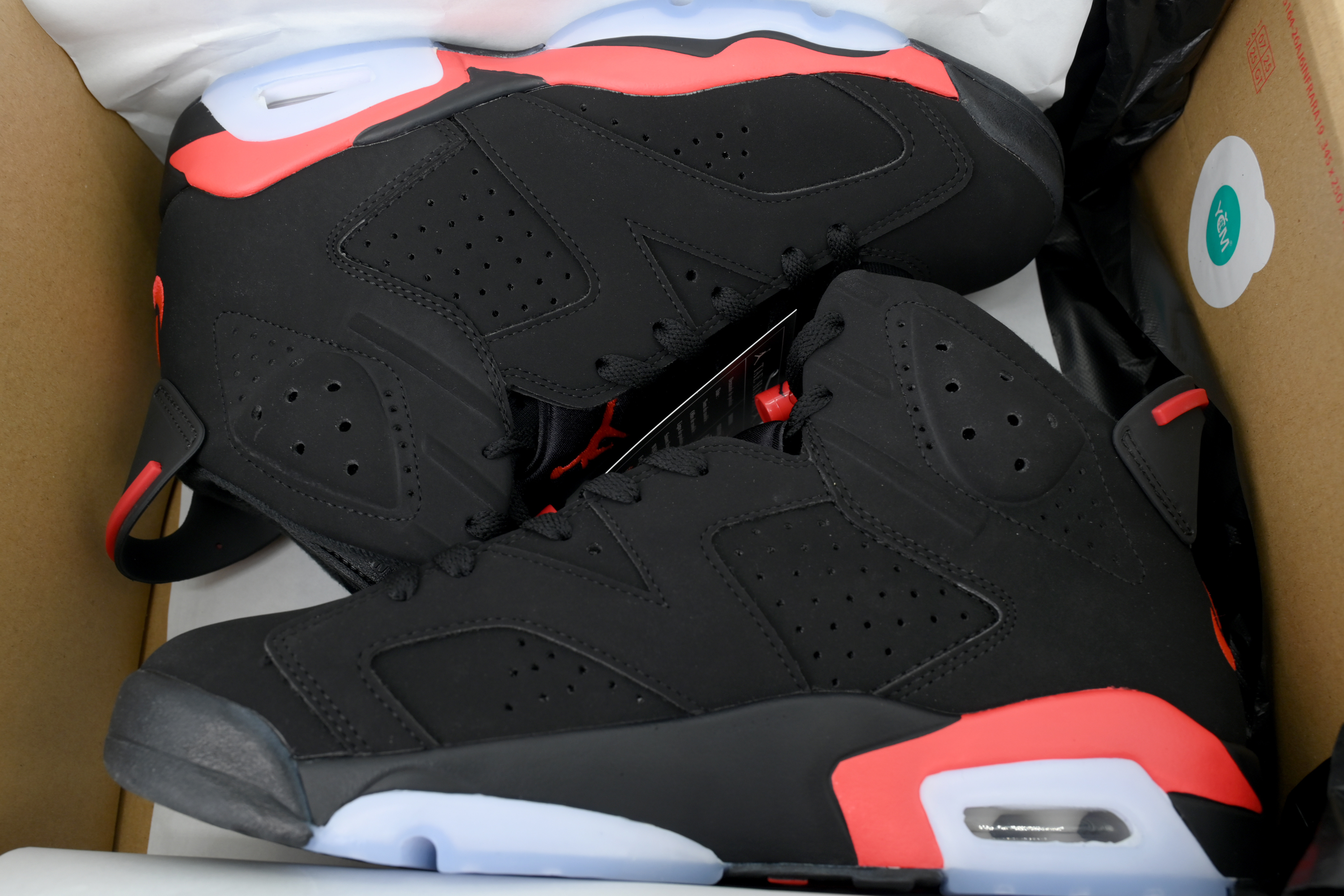 Q1 Air Jordan 6Replica Reproduce Infrared Black And Red