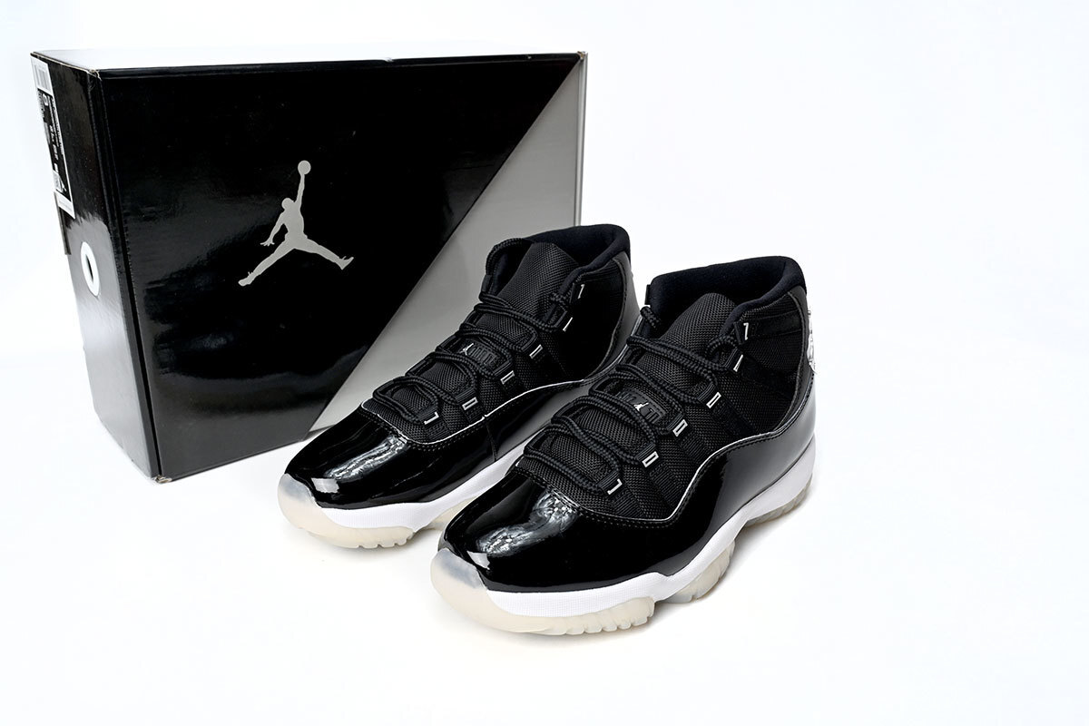 XP Air Jordan 11 25th Anniversary Black Silver Eyelets