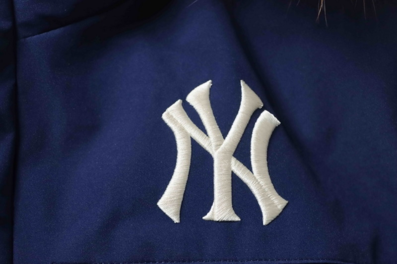 MLB 2nd Generation Large Fur Collar Workwear Down Jacket Blue