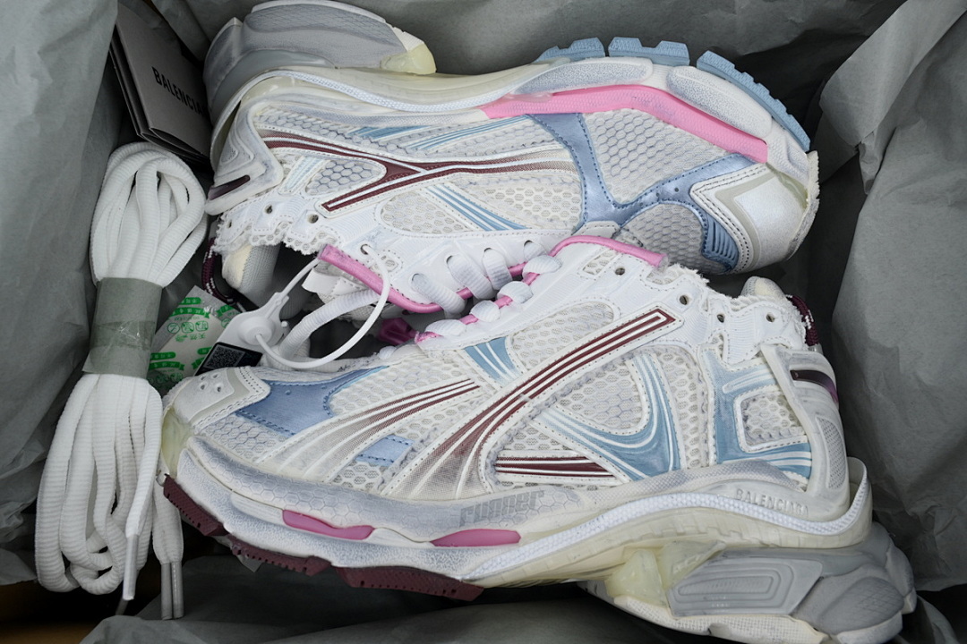 Balenciaga Runner Sneaker White Blue Pink