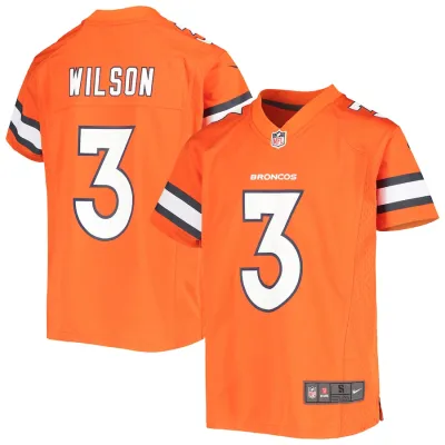 Youth Denver Broncos #3 Russell Wilson Game Jersey - Orange 02