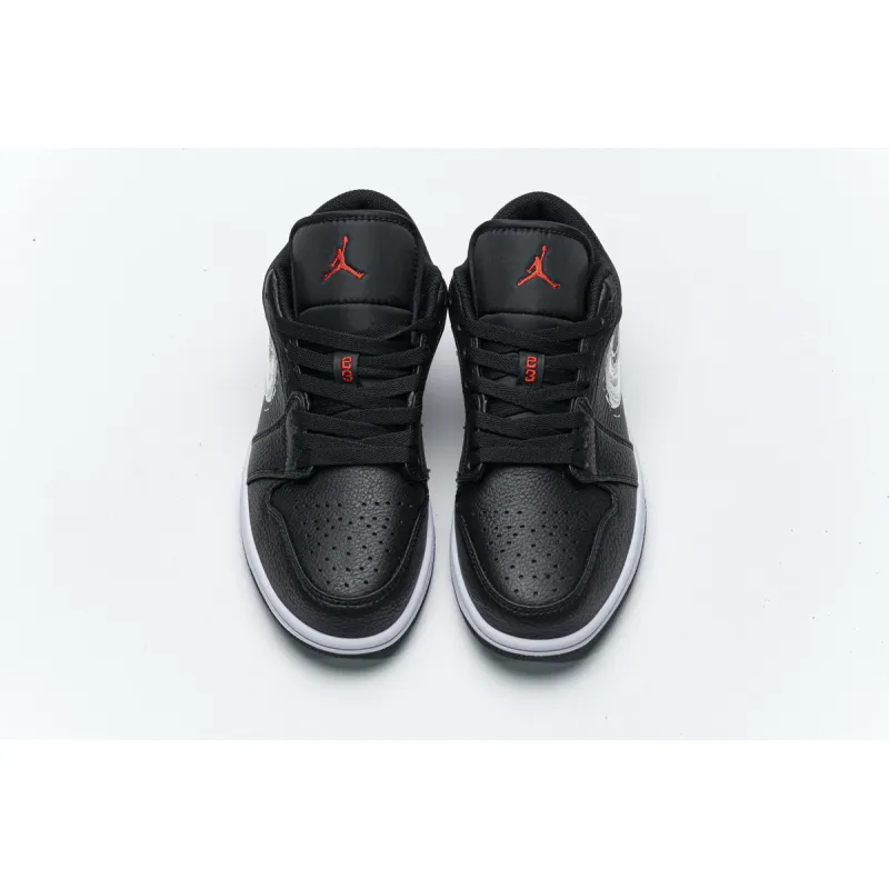 Air Jordan 1 Low Brushstroke Swoosh DA4659-001 ??nike