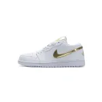 Air Jordan 1 Low White Metallic Gold CZ4776-100??nike