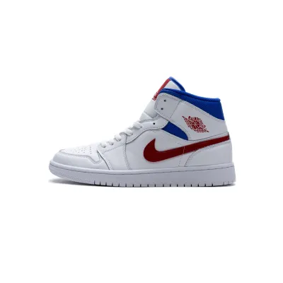Air Jordan 1 Mid SE White Blue Red BQ6472-164  01