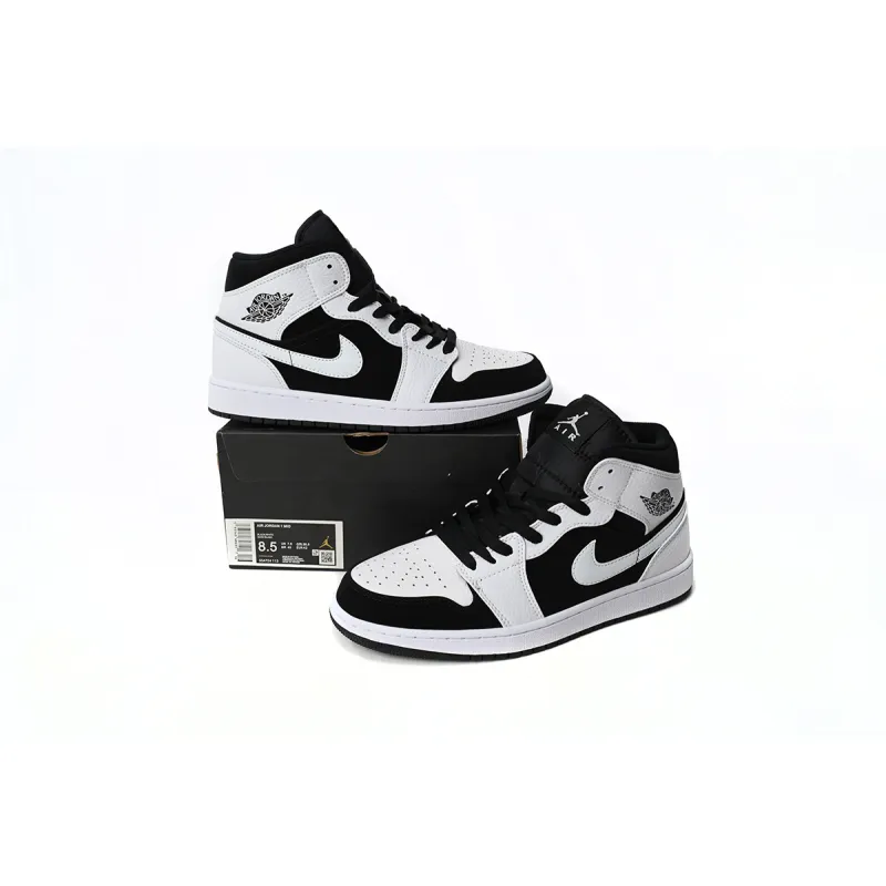 Jordan 1 Mid White Black 554724-113