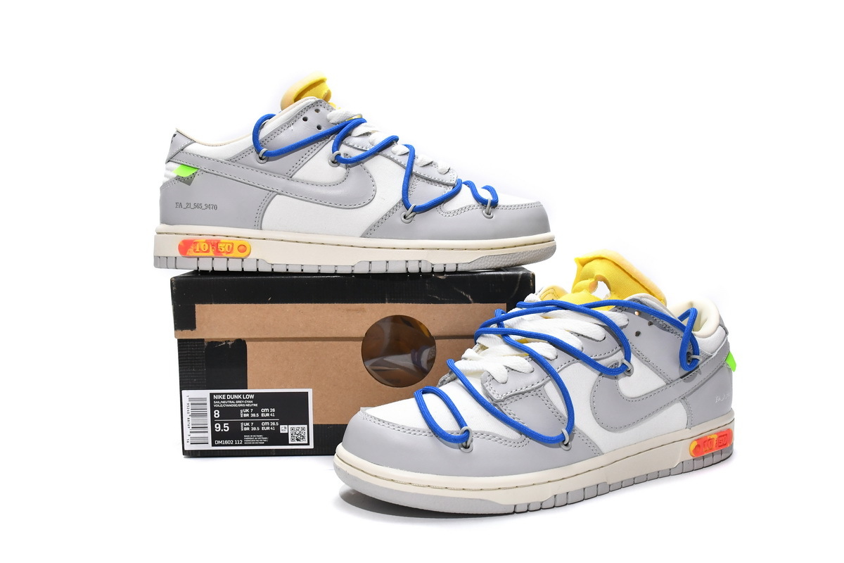 OFF WHITE x Nike Dunk SB Low Lot 10 DM1602-112 