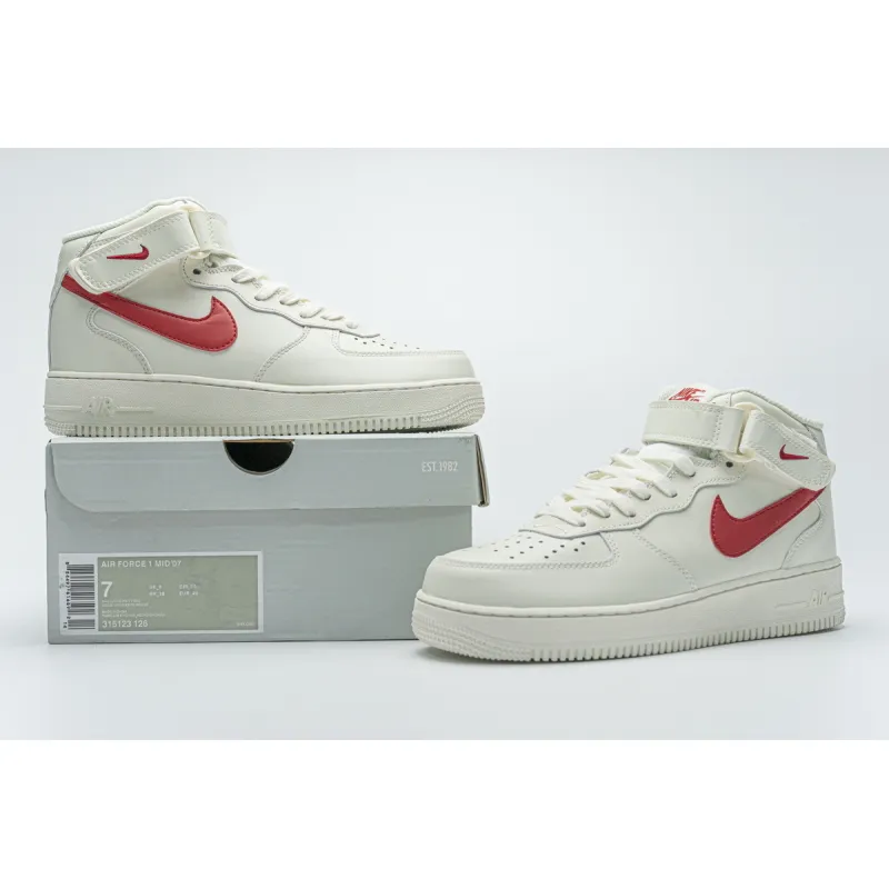 Nike Air Force 1 Mid ‘07 Sail University Red 315123-126