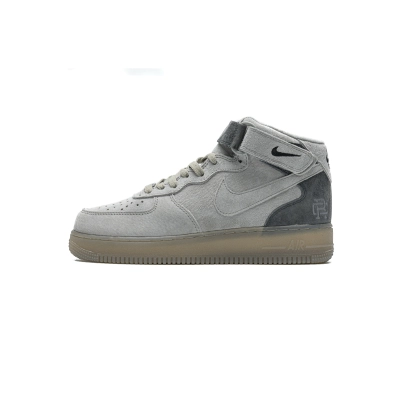Reigning Champ x Nike Air Force 1 Mid Suede Light Grey 807618-200  01