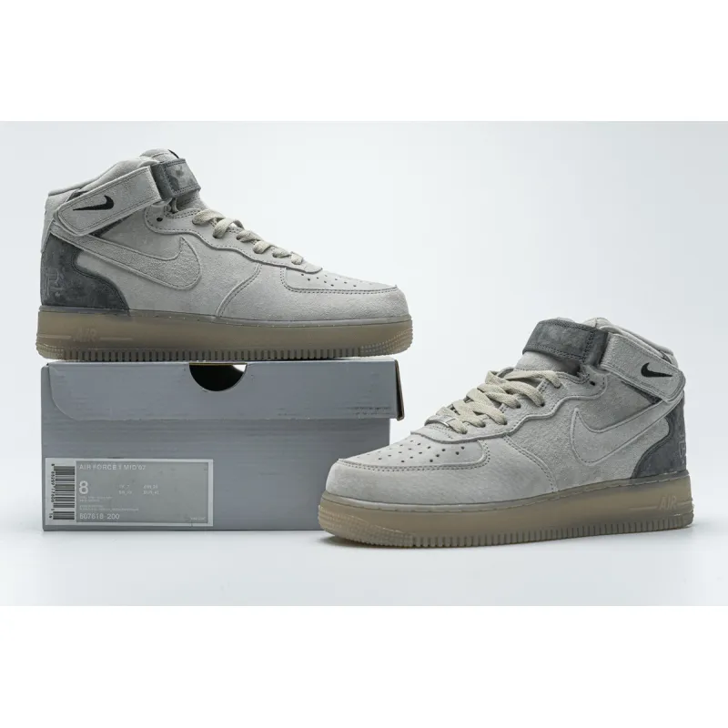 Reigning Champ x Nike Air Force 1 Mid Suede Light Grey 807618-200