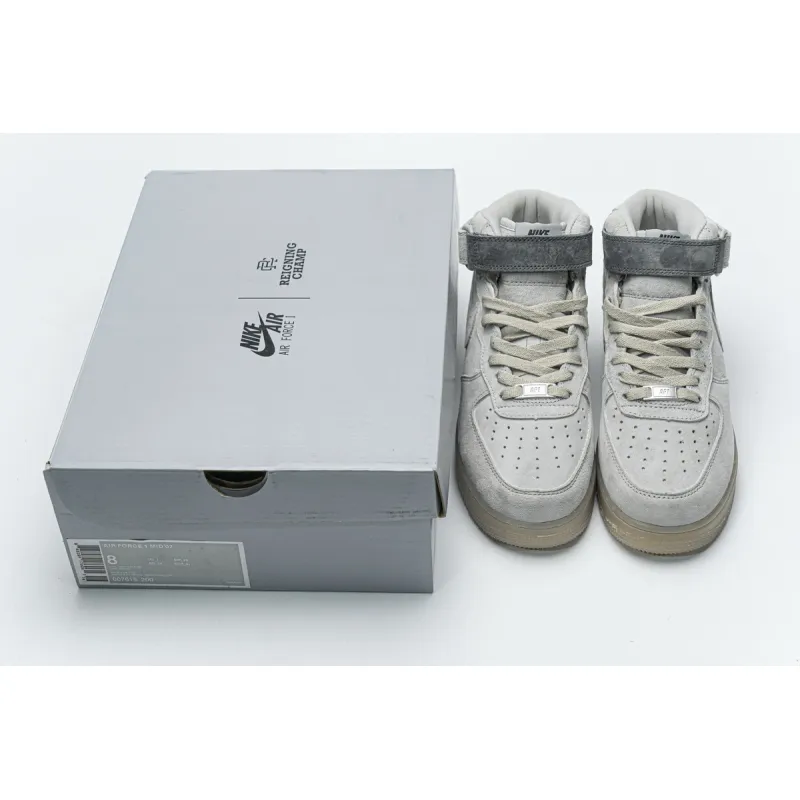 Reigning Champ x Nike Air Force 1 Mid Suede Light Grey 807618-200