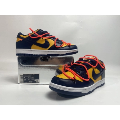 OFF WHITE X Nike Dunk SB Low White Michigan  CT0856-700 01